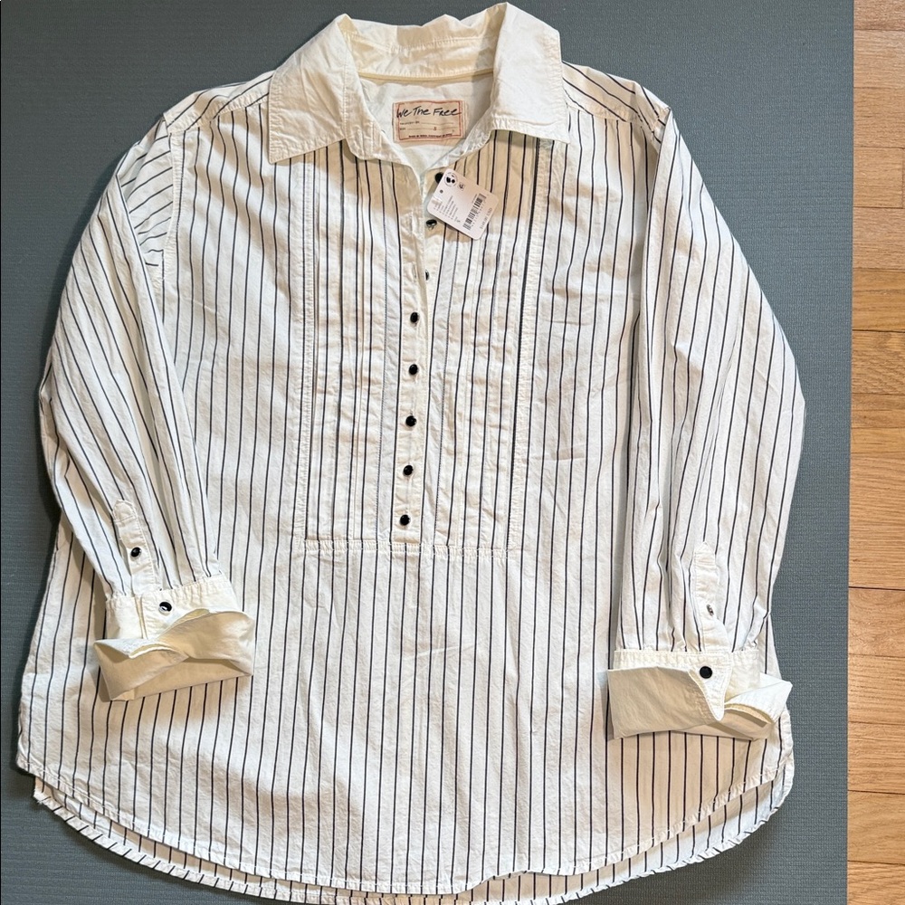 Free people ivory and black shirt
